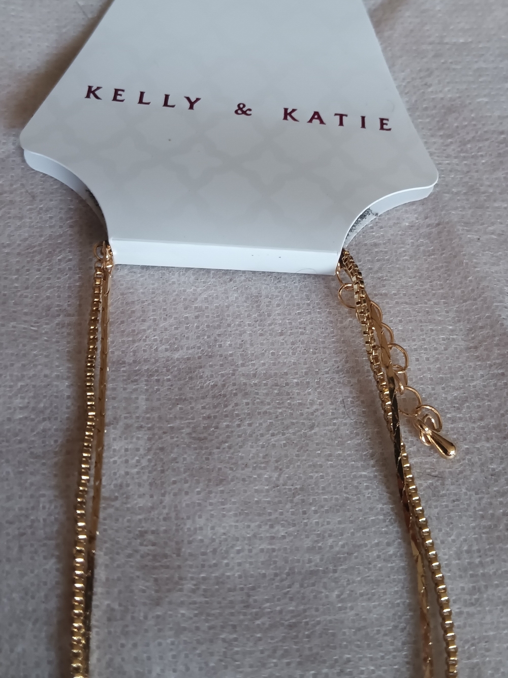 KELLY & KATIE GOLD TONE BAR PENDANT NECKLACE